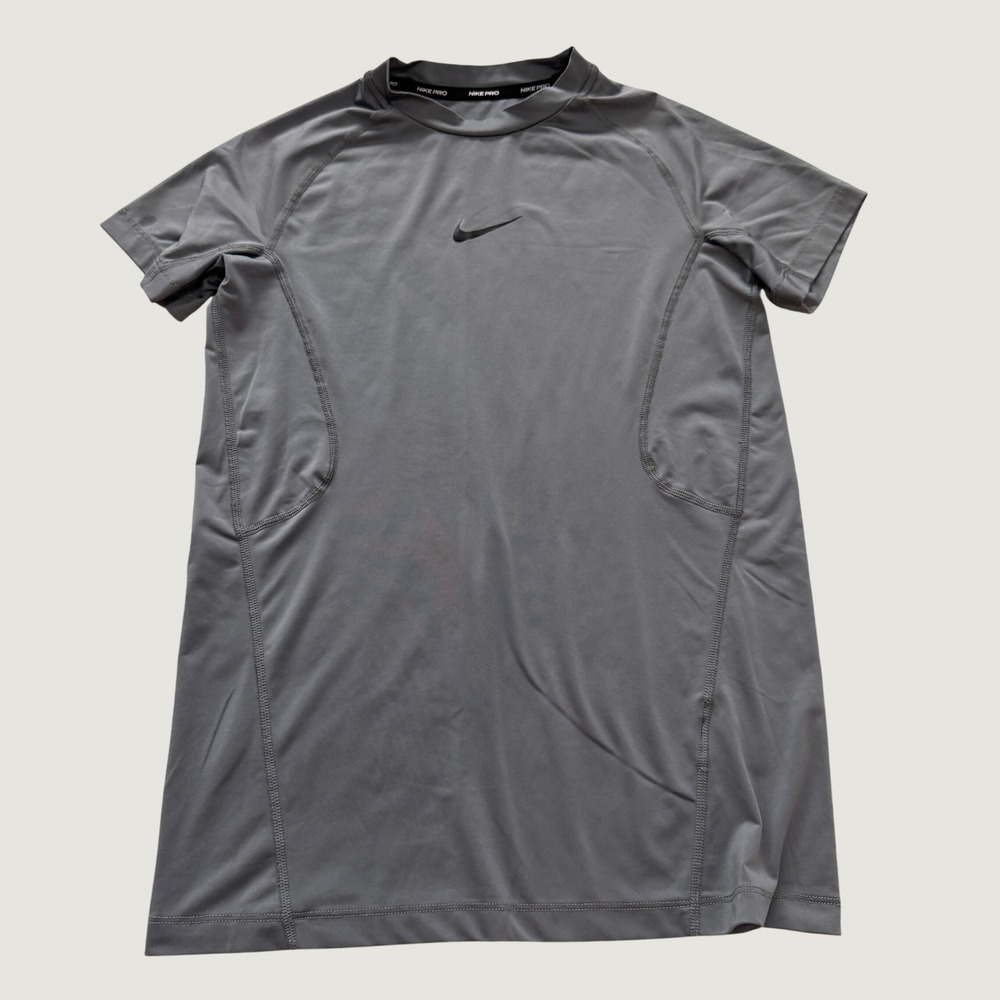 Nike Boys Youth Nike Pro Dri-FIT Compression Shirt Gray Athletic Size Large
